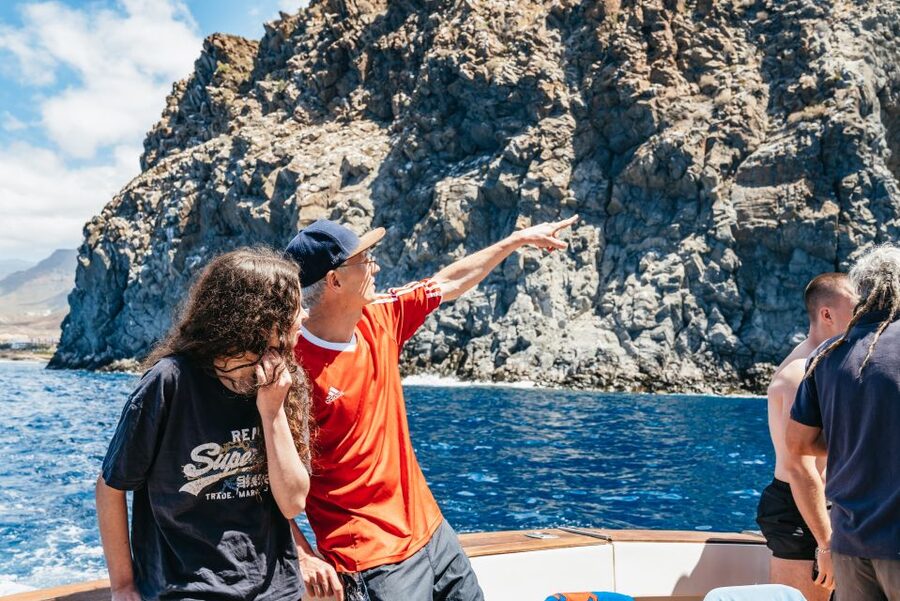 Las Galletas: Whale & Dolphin Tour with Local Skipper - A swim stop with clear water and a simple onboard lunch