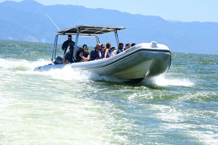 Whale Watching Guaranteed Experience in Puerto Vallarta - The fast ride out across Banderas Bay